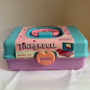 Vintage 1991 Tinkerbell Jewelry Case by Red Box – Purple/Teal with Mirror NWT